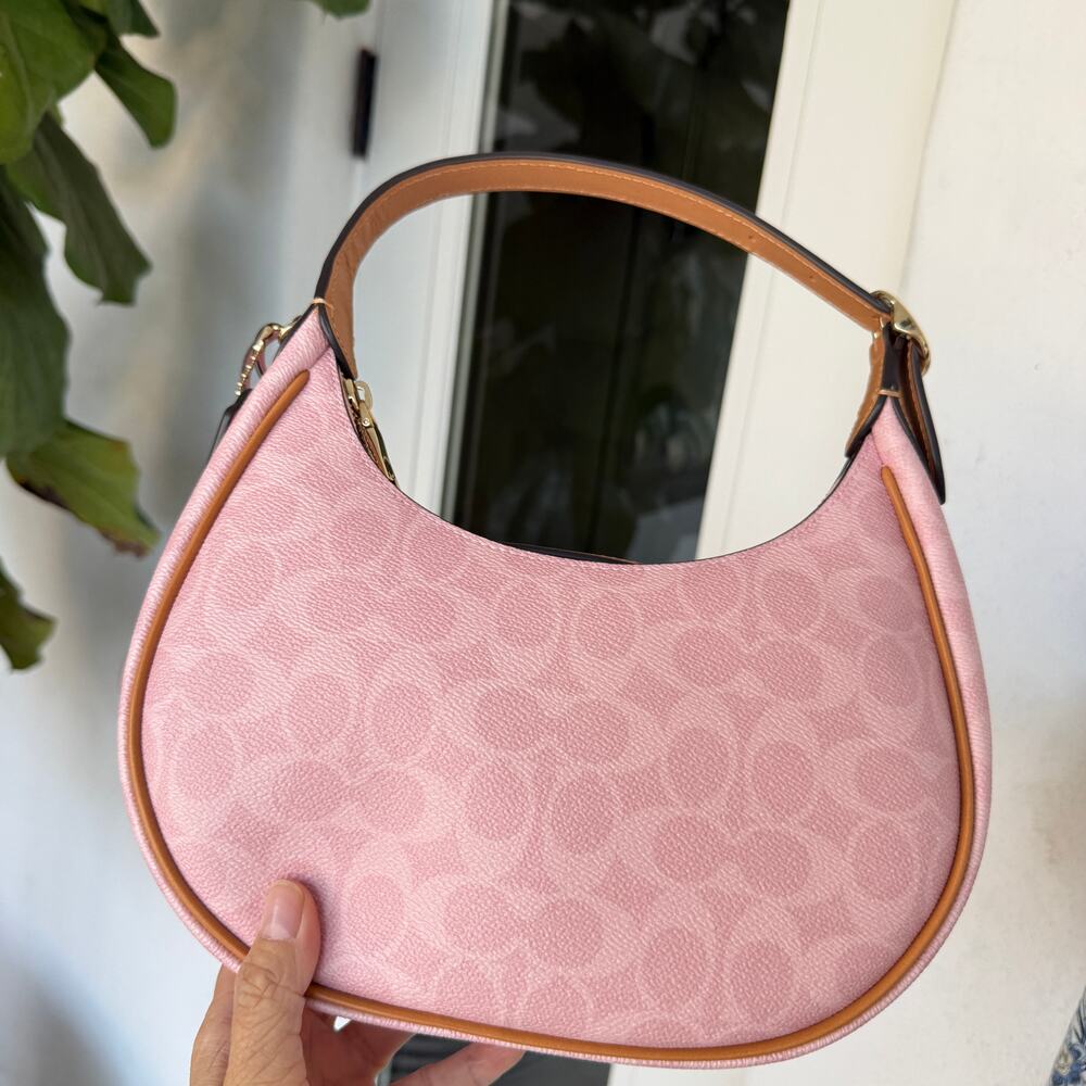 Coach CDW86 Emily Shoulder Bag Signature Canvas With Charms Powder Pink - Picture 14 of 16